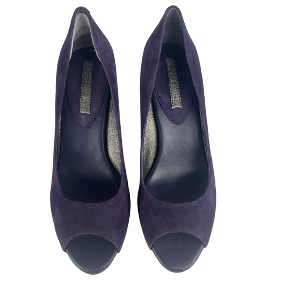 Banana Republic Womens Open Toe Suede Pumps Heels in Purple Size 8 - Picture 2 of 14